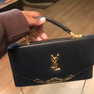 Original YSL bag in navy blue with golden details